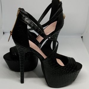 Black platform sandals